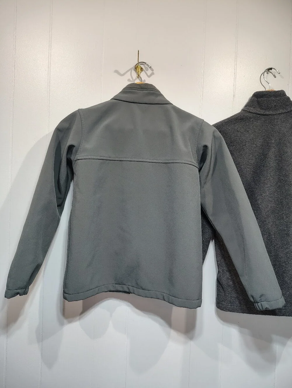 Columbia Boys M 10/12 Softshell Jacket Fleece Lot 2pc Bowen Lake Steens Gray